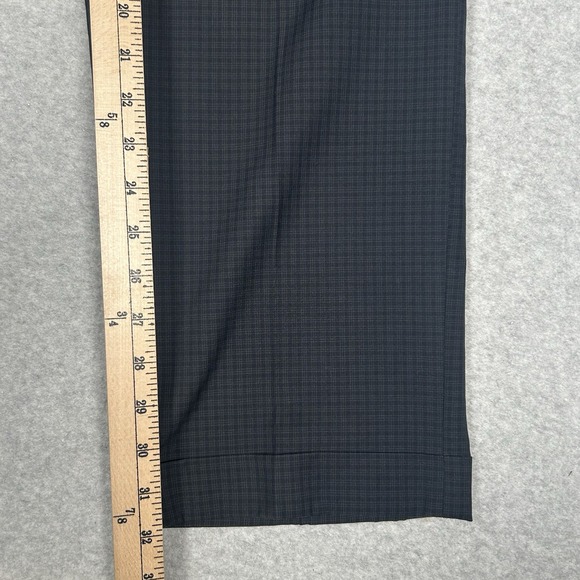 Ralph Lauren Dress Slack Pant Black Check Men Sz 38x32 Poly/Rayon Cuffed Pleated - Picture 6 of 8